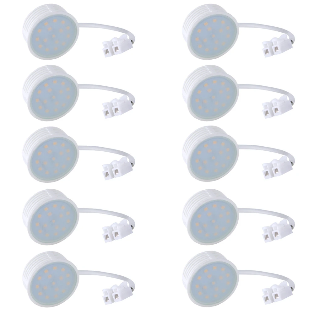 LHG Lights 10-er Set LED Einbaumodul dimmbar über vorhandenem Lichtschalter Switchmo 5W 400 Lumen 3000 Kelvin Ersatz für GU10 Leuchtmittel Höhe 2,5 cm Durchmesser 5cm