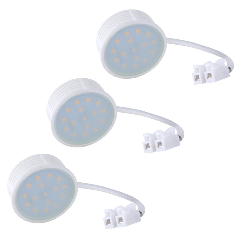LHG Lights 3-er Set LED Einbaumodul dimmbar über vorhandenem Lichtschalter Switchmo 5W 400 Lumen 3000 Kelvin Ersatz für GU10 Leuchtmittel Höhe 2,5 cm Durchmesser 5cm