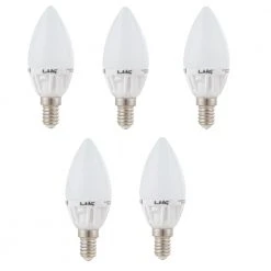 LHG Lights 5er Set LED Leuchtmittel E14 Kerze, 3 Watt