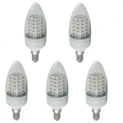 LHG Lights 5er Set LED Leuchtmittel Kerze 3 Watt klar 240lm