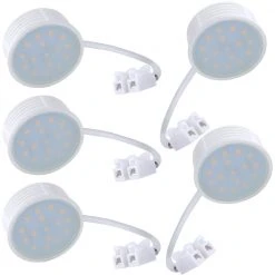 LHG Lights 5-er Set LED Einbaumodul dimmbar über vorhandenem Lichtschalter Switchmo 5W 400 Lumen 3000 Kelvin Ersatz für GU10 Leuchtmittel Höhe 2,5 cm Durchmesser 5cm