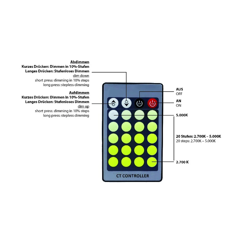 Leuchten Direkt D45 E14 LED-Leuchtmittel 4W CCT-Lichtmanagement inkl Fernbedienung – Bild 4