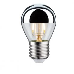 Paulmann E27 D45 LED Tropfen Kopfspiegel 2,5W 2700K - Kopfverspiegelt silber Filament