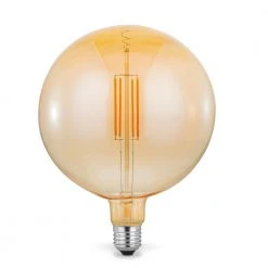 Leuchten Direkt E27 Globe LED Filament Leuchtmittel 4W 2700K Amberglas,180mm Durchmesser
