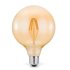 Leuchten Direkt E27 Globe125 LED Filament Leuchtmittel 4W 2700K Amberglas