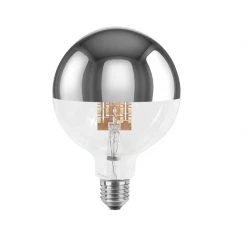 Segula G125 LED, 9 Watt E27 Spiegelkopf silber, dimmbar