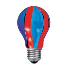 EGLO Glühlampe, Glühbirne, AGL E27 40W rot/blau Längs gestreift