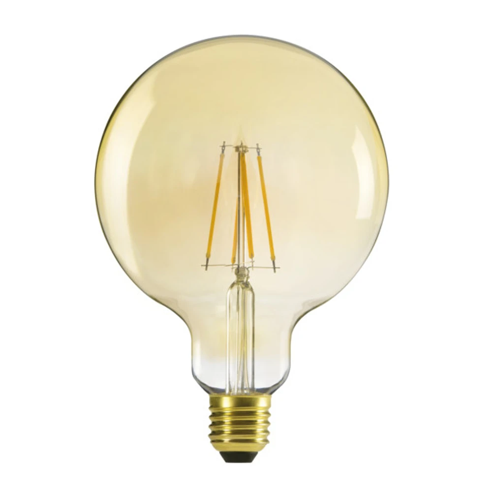 Kanlux Globe LED Filament Leuchtmittel E27 G125, 7 Watt, 725lm, gold, 2500K