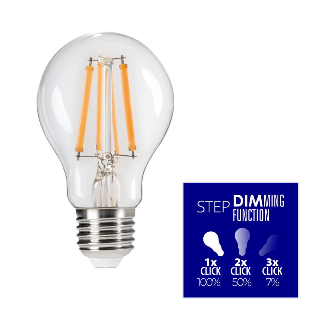 Kanlux LED Filament Leuchtmittel E27, 7 Watt, 810lm, 3-stufig dimmbar, 2700 K