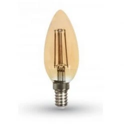 V-TAC LED Kerze Filament E14 4 Watt 2200 Kelvin amber/gold 350 Lumen