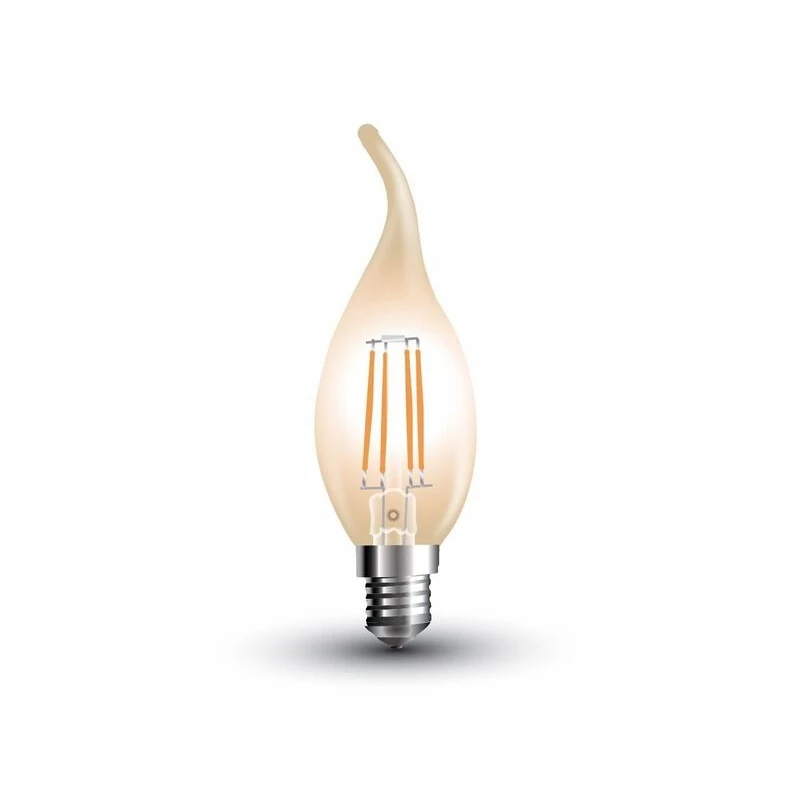 V-TAC LED Windstoßkerze Filament E14, 4 Watt, 2200K amber 350lm