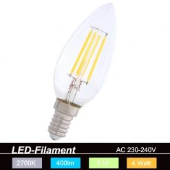 Lumen De Luxe LED-Filament Leuchtmittel E14 Kerze 4W 2700K