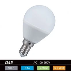 LHG Lights LED-Tropfen E14 5,2W opal 2700K 470lm nicht dimmbar