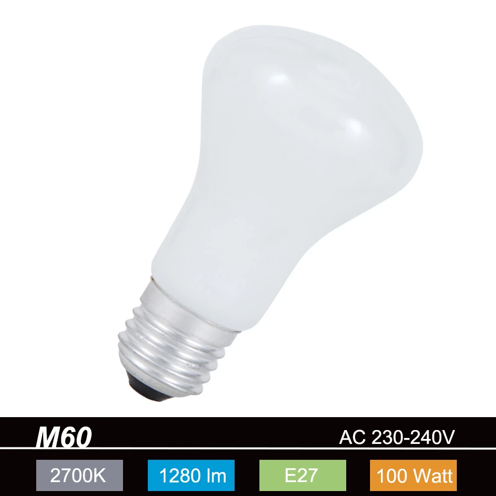 Schiefer Speziallampe E27 Krypton M60, 100 Watt, opal